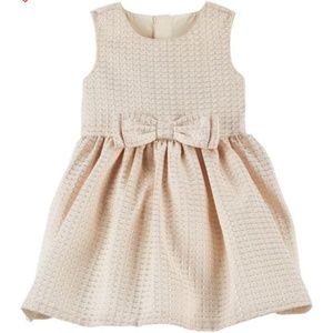 Jacquard Bow Baby Girl Dress 9M